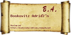 Boskovitz Adrián névjegykártya